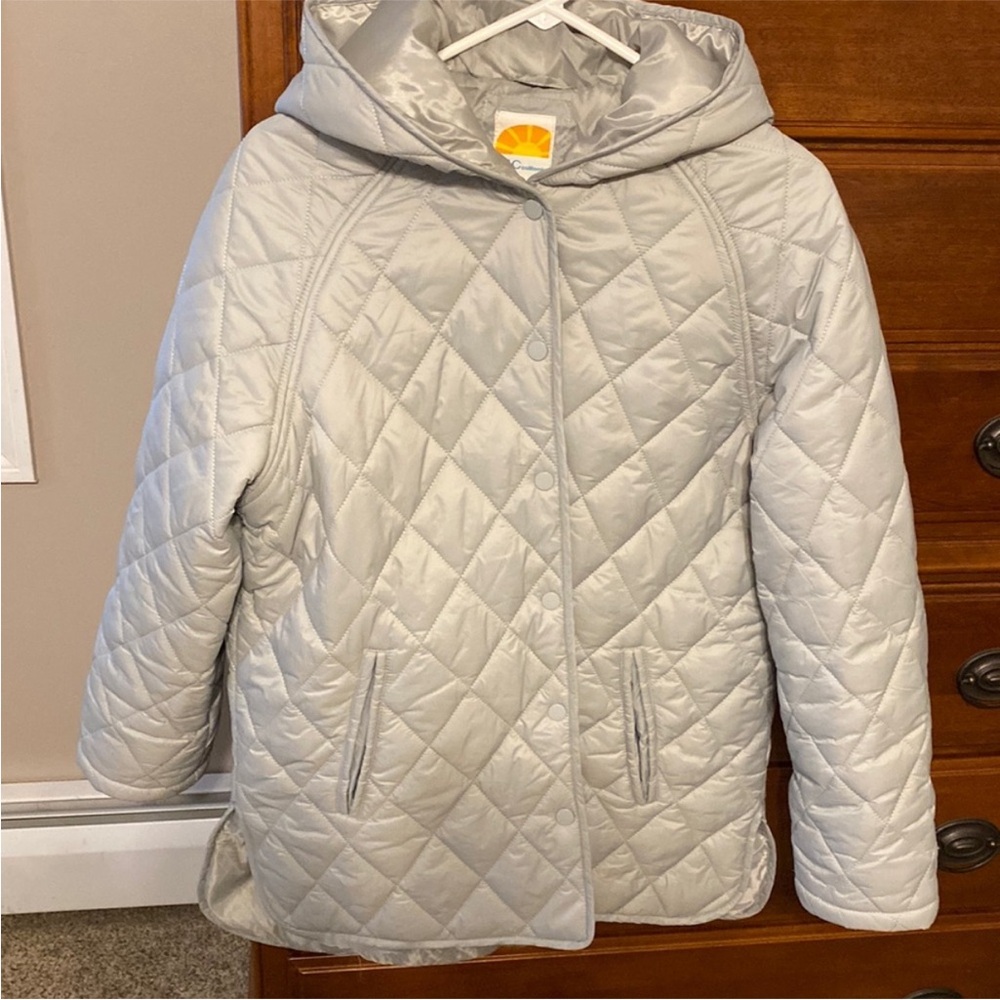 C&C California Gray Hooded Puffer Jacket
